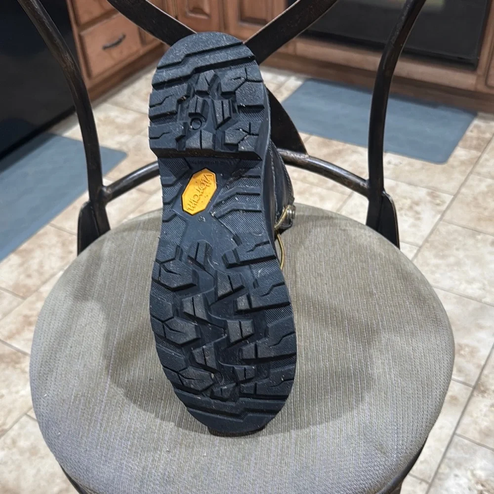 Danner Black Leather Boots with Tan Laces Quarry USA 8in steel toe Goretex 8EE - Picture 7 of 14
